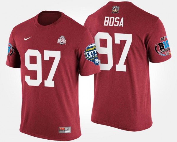 Ohio State Buckeyes Joey Bosa Men's #97 Big Ten Conference Cotton Bowl Bowl Game Scarlet College Football T-Shirt 2404BVZI3